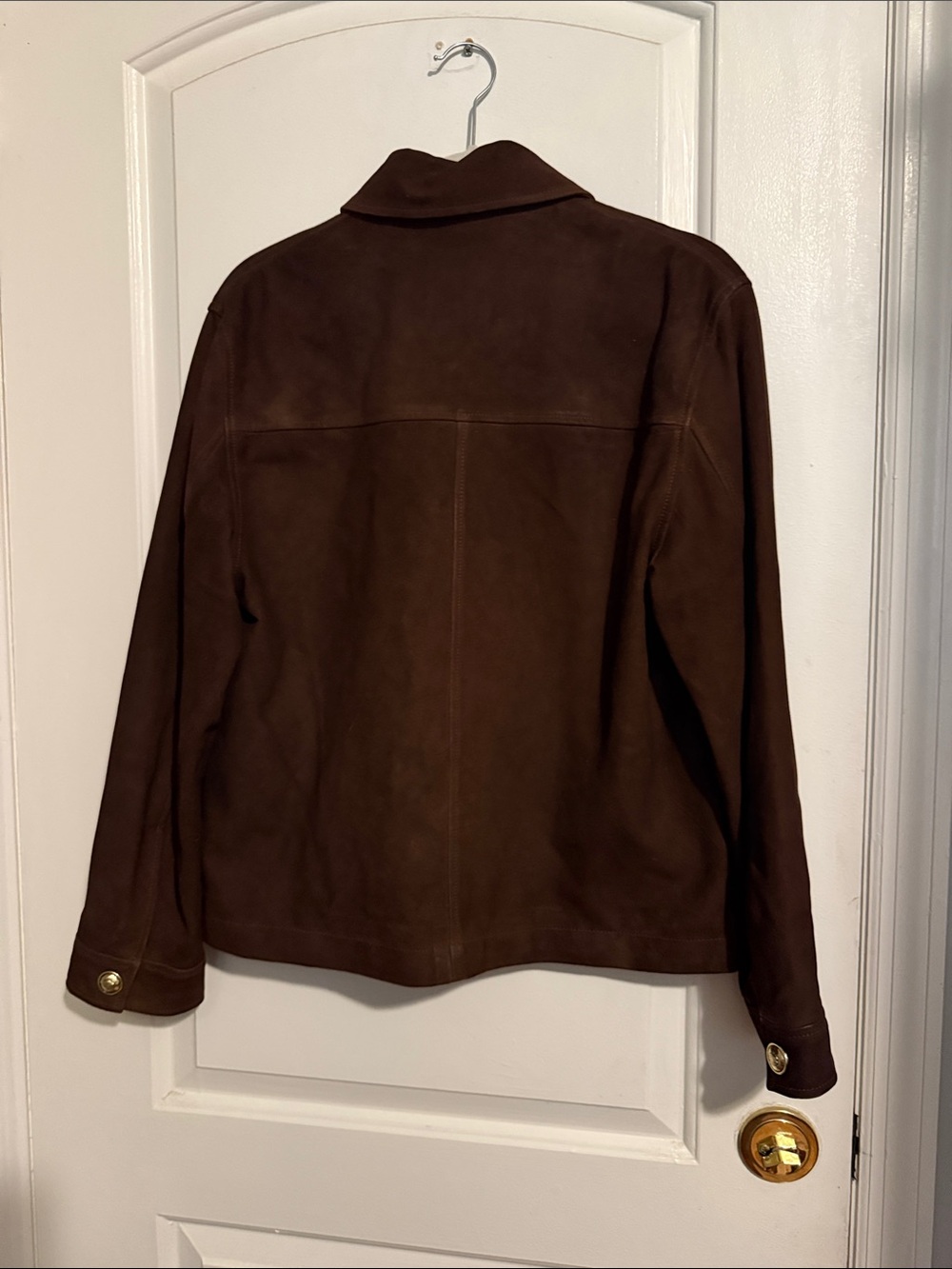 Sandro denin Women's Brown Suede Button Front Jacket - Picture 5 of 6
